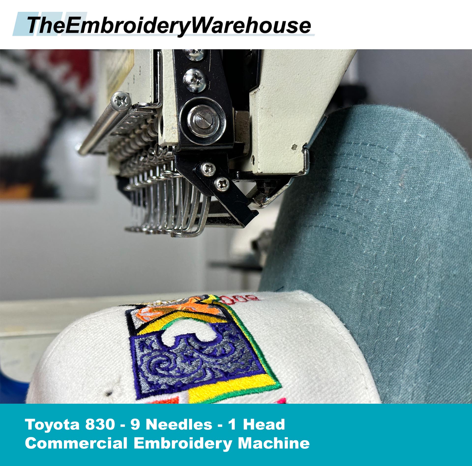 USED Toyota 830 9 Needles 1 Head Commercial Embroidery Machine
